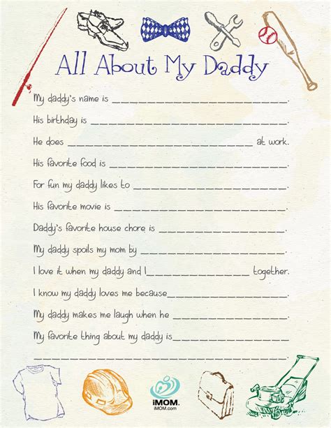 All About Dad Printable