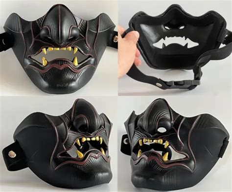 Japanese Hannya Mask Noh Demon Oni Samurai Latex Half Vrogue Co