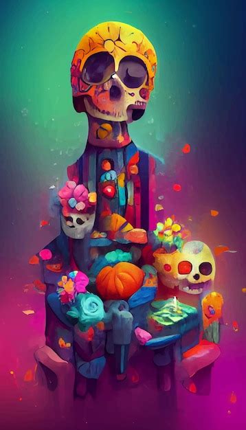 Premium Photo Beautiful Illustration Of The Day Of The Dead Typical