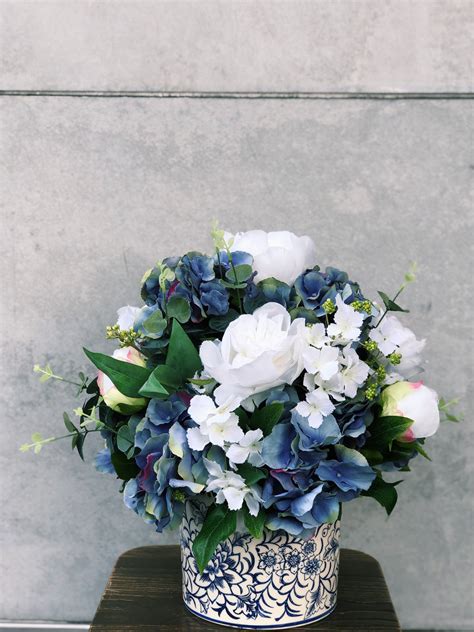 Daily blooms delivers our signature bouquet range across queensland, meaning it's. Blue and White Silk Arrangement - The Lush Lily - Brisbane ...