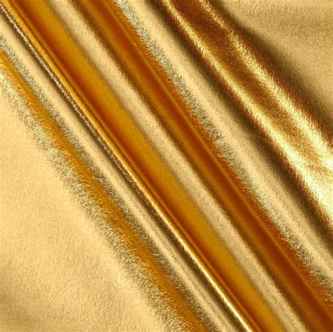 Gold 4 Way Stretch Metallic Foil Fabric By The Yard Half Yard Etsy