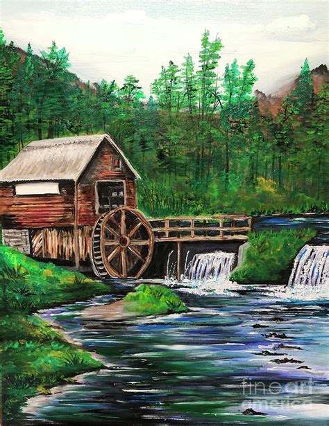 Hydes Water Mill Painting By Lisa Monroe Wheeler Fine Art America