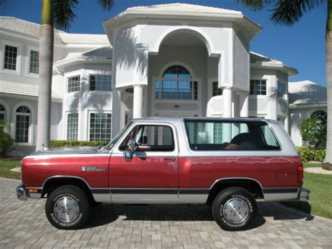 1988 Dodge Ramcharger 100 4wd Low Miles At 318 V8 Ac No Rust Good