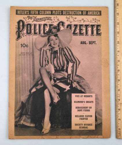Vintage August 1940 National Police Gazette Magazine Gypsy Rose Lee Cover Ebay