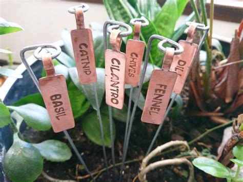 Copper Herb Markers Set Custom Seed Markers Garden Markers Etsy