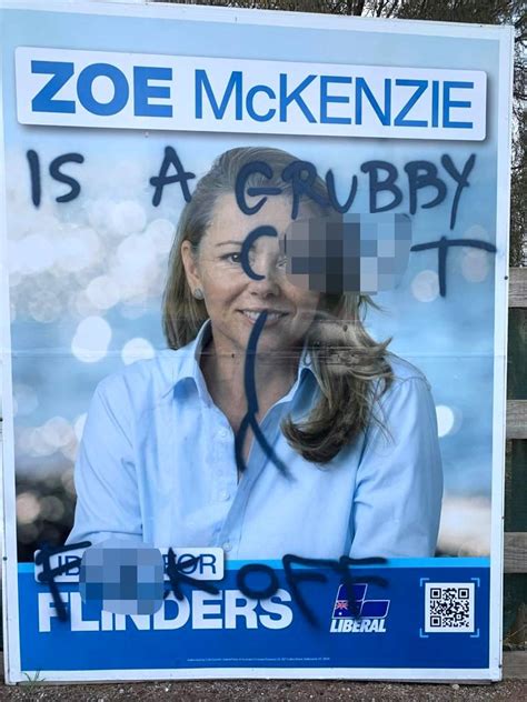 Election 2022 Liberal Zoe Mckenzies Signs Car Vandalised In Flinders Herald Sun