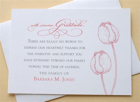 Funeral Thank You Cards Funeral Thank You Notes Thank You Card Wording