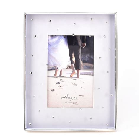 Amore Silverplated Grey And Crystals Frame 4 X 6 The T Experience