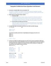 This section focuses on basics of computer these multiple choice questions (mcq) should be practiced to improve the computer organization. Computer Architecture Exam Questions and Answers.docx ...