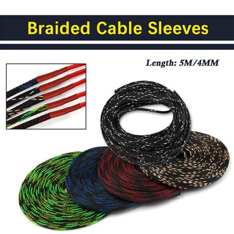 5m 4mm Insulation Braided Sleeves Expandable Cable Sleeve Tight Pet