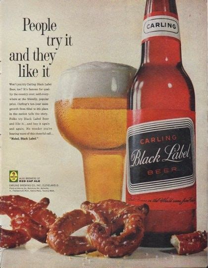 1961 Carling Black Label Beer Vintage Ad Try Carling Black Label