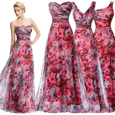 Floral Wedding Guest Long Short Evening Gowns Party Formal