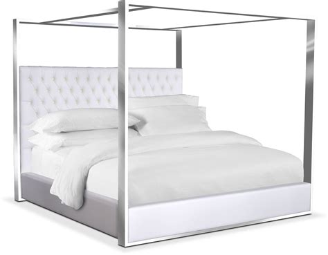 Canopy beds for girls full size. Bedroom Furniture - Presley King Canopy Bed - White ...