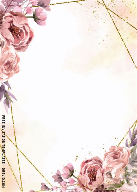 Beautiful Rose Background Wedding Invitation Design Templates For Free