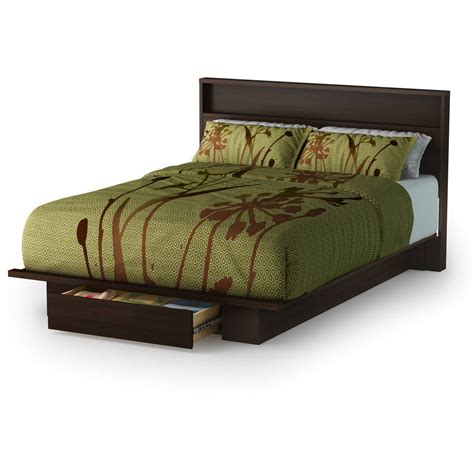 South Shore Fullqueen Holland Platform Bed With Drawer Chocolate