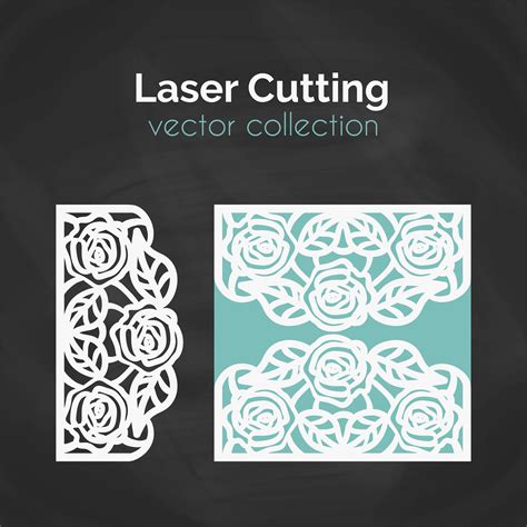 Laser Cut Template Card For Cutting Cutout Illustration 333099 Vector