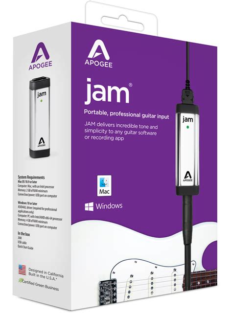 Jam K Pour Windows Et Mac Usb Audio Interface Apogee