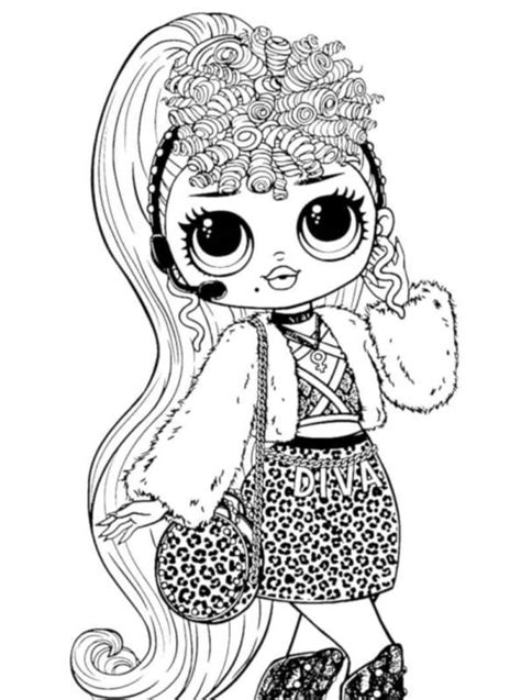 Download this coloring pages for free in hd resolution. Kids-n-fun.com | Coloring page L.O.L. Surprise OMG dolls Diva