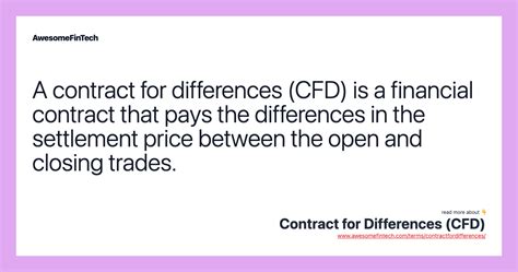 Contract For Differences CFD AwesomeFinTech Blog