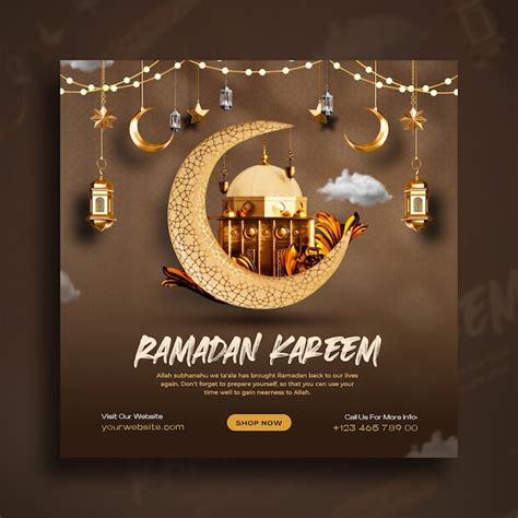 Free Psd Ramadan Kareem Islamic Festival Social Media Post Design