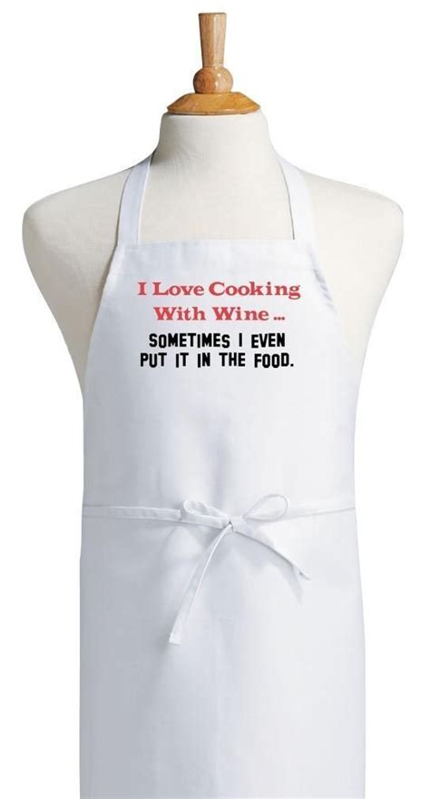 i love cooking with wine funny chef apron unisex white cute sayings aprons cooking apron