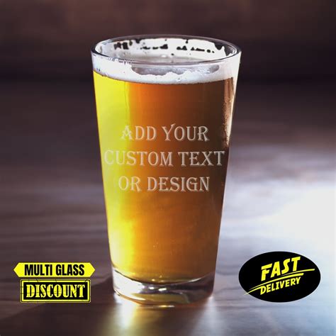 Custom Text 22oz Beer Glasses Custom Design Beer Glass Bulk Buy Personalize Your Own Pint