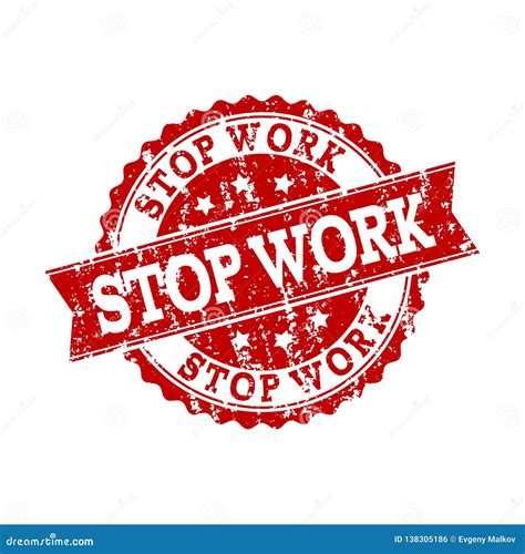 Red Grunge Stop Work Stamp Seal Watermark Stock Vector Illustration