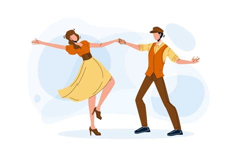 Swing Dance Party Dancing Young Couple Vector By Sevector Thehungryjpeg