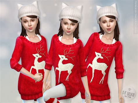 The Sims Resource Reindeer Sweater Dress Sims 4 Downloads