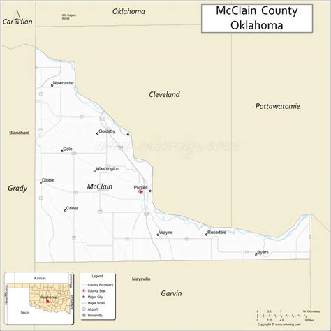 Map Of Mcclain County Oklahoma Where Is Located Cities Population