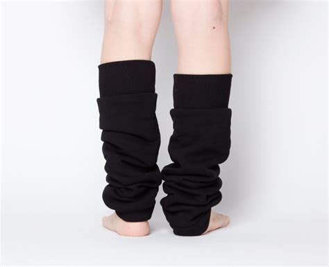 cotton black leg warmers for lounging or activities very etsy