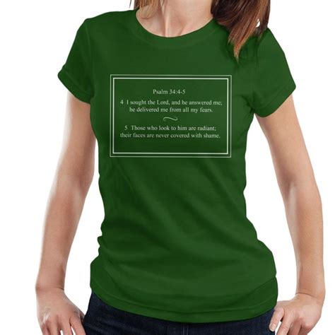 X Large Bottle Green Religious Quotes I Sought The Lord Psalm Women S T Shirt On Onbuy