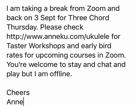 Three Chord Thursday Break Until Sept 3 2020 Anne Kuanne Ku