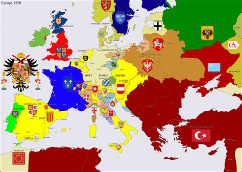 Map Of Europe 1550 Zip Code Map