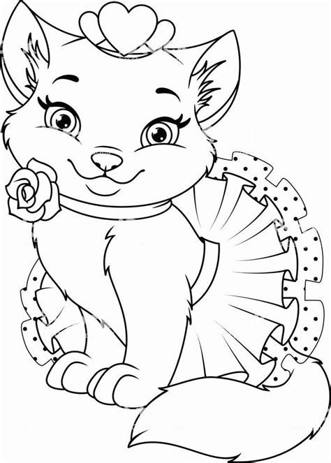 Princess Cat Coloring Page In 2020 Cat Coloring
