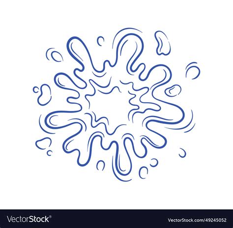 Water Splash Blue Minimalistic Sketch Royalty Free Vector