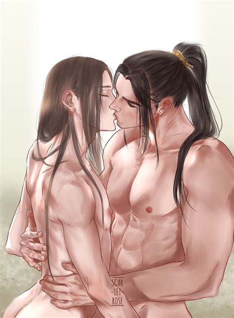Rule 34 Ass Bare Chest Bishonen Gay Jin Guangyao Kissing