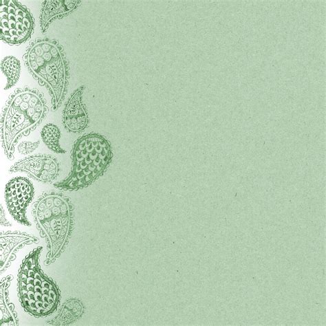 Scrapbook Paper Design With Green Paisley Free Printable Papercraft