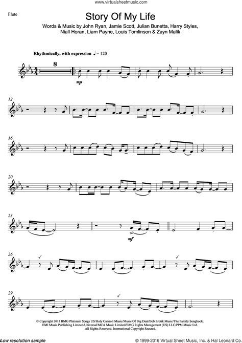 Direction Story Of My Life Sheet Music For Flute Solo V2