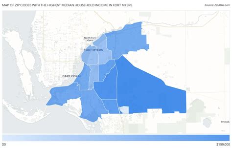 Highest Median Household Income In Fort Myers By Zip Code Zip Atlas