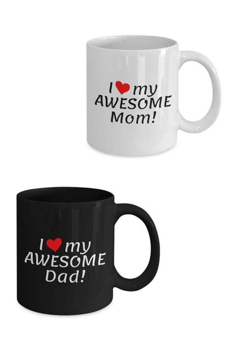 Cement your spot as mom's favorite kid with an exceptional present. Mother/Father couple of Mugs - I love my Awesome Mom/Dad ...