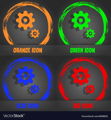 Gears Icon Fashionable Modern Style In The Orange Vector Image