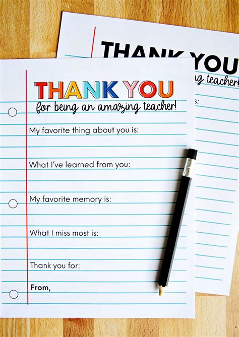 Teacher Appreciation Note Printable This Set Of 13 Teacher Appreciation