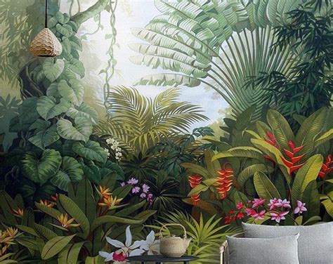 Tropical Rainforest Wallpaper Southeast Asia Huge Trees And Etsy