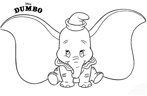 Free elephant coloring pages 1. Dumbo is cute. Coloring Pages. Baby elephant on Disney's ...
