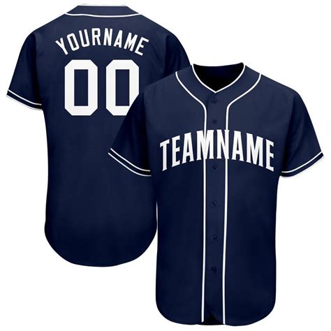 Custom Navy White Baseball Jersey Fiitg