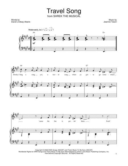 29 songs about traveling perfect to play during your road trip 2021. Travel Song By Jeanine Tesori - Digital Sheet Music For Piano/Vocal/Guitar - Download & Print HX ...