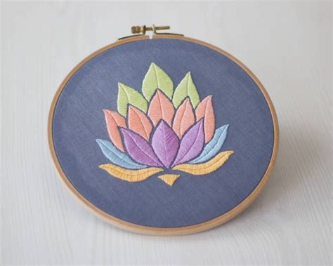 Hand embroidery flower design i hand embroidery tutorial for beginner hand embroidery flower design, embroidery tutorial for beginners with drawing embroidered garden flowers: Lotus Flower Beginner Embroidery Pattern | Embroidery for ...