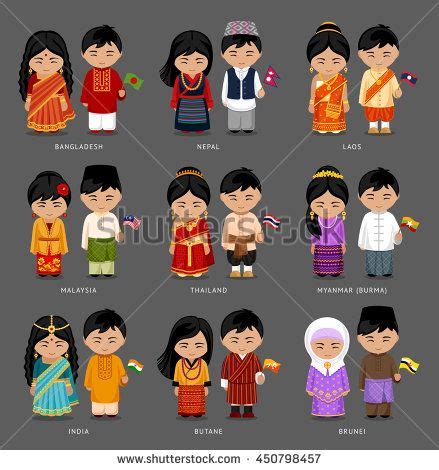 Most malaysians dress as westerners do but many muslim women wear long skirts/pants and head scarves. People in national dress. Burma (Myanmar), Brunei, Bhutan ...