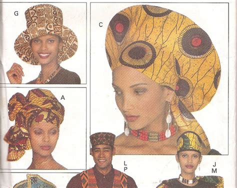 Unique African Hat Etc Pattern Butterick 3476 Etsy
